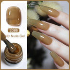 Arte Clavo Transparent Nude Pink Color Jelly Gel Nail Polish Semi Permanent 15ml Top Coat Soak Off UVLED Varnish Nail Art Design