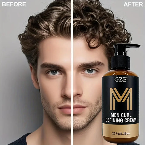 GZE Men Curl Defining Cream - Defined Bouncy Cue Curls Waves- Enhances Curl Definition and Hydrates Hair Frizz rls and Frizz