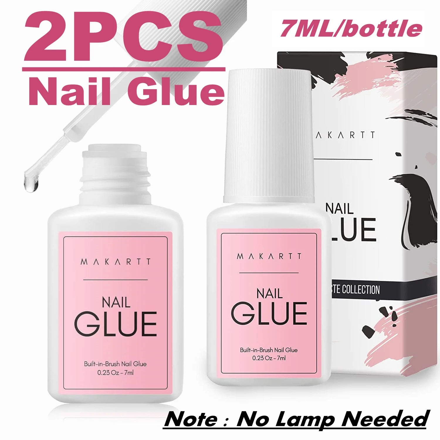 Makartt Solid Nail Glue for Press on Nails, Nail Glue Remover for UV Nail Glue, Non acetone Gentle Glue Off for False Nails Glue