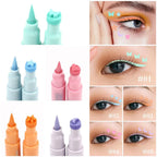 5Pc/Set Love Flowers Eyeliner Stamp Pen Colorful Pink Blue Liquid Eyeliner Double-ended Seal Eye Liner Pencil Fast Drying Makeup