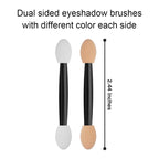 Cuttte 50/100PCS Disposable Dual Sides Eye Shadow Sponge Applicators with Container,  Length Eyeshadow Brushes Makeup Applicator