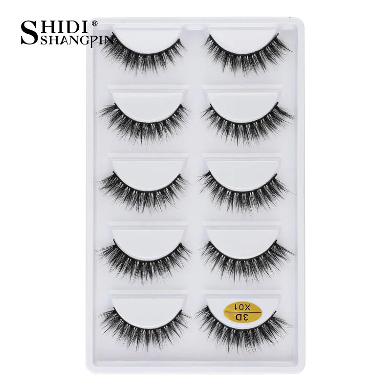 3/5 Pairs Hot Sale Natural Long 3D Mink Lashes Soft Short Faux Cils Handmade Fake Lashes Makeup Tool Eyelash Extension Maquiagem