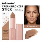 Lakerain Bronzer Cream Stick 3D Makeup Effect Improve Fine Lines Brightening & Grooming 2 IN 1 Bronzer Cream for All Skin Types