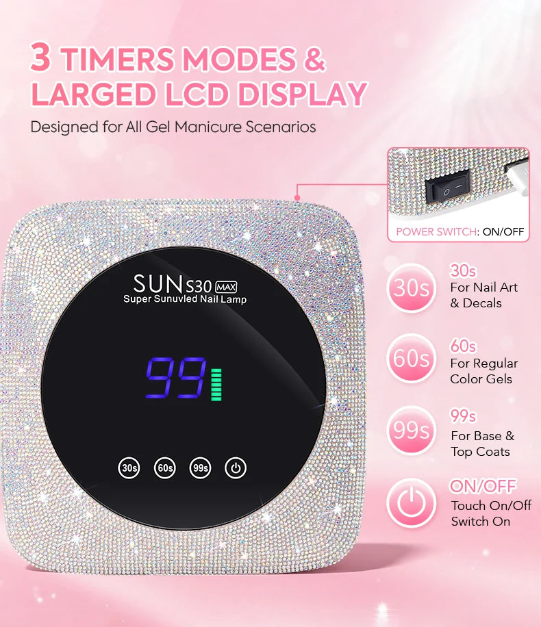 Rechargeable 180W UV LED Nail Lamp For Quick Curing All UV Gel 57LED Professional Nail Dryer With Motion Sensing Salon Equipment