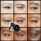 Portable Gel Eyeliner Black and Brown, Water Proof Smudge Proof Eyeliner Cream, Quick Drying Last for All Day Long Brow Eyeliner