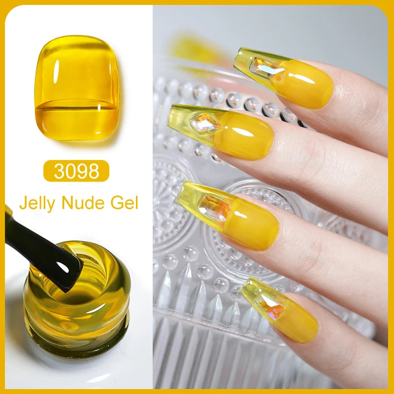 Arte Clavo Transparent Nude Pink Color Jelly Gel Nail Polish Semi Permanent 15ml Top Coat Soak Off UVLED Varnish Nail Art Design