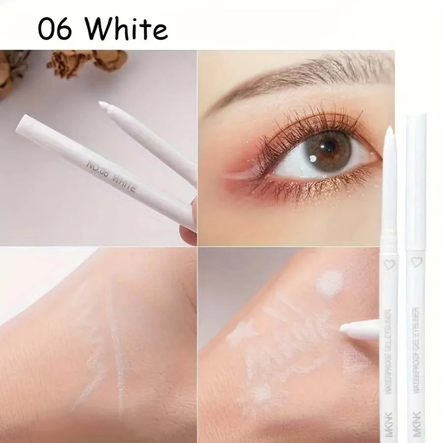 2 In 1 Eyeliner Lip Liner Gel Pencil Waterproof Long-lasting White Black Brown Easy Wear Eyeliner Makeup For Eyes 6 Colors Optio