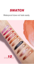 Shimmery Diamond Lipstick 10 Shades Waterproof Glittery Non Transfer Red Lip Tint Smooth Long Wear Pearly Lipstick