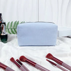 New Waffle Cosmetic Bag, Personalized Monogrammed Toiletry Bag, Embroidered Make Up Bag,Bridesmaid Makeup Bag, Wedding Gifts