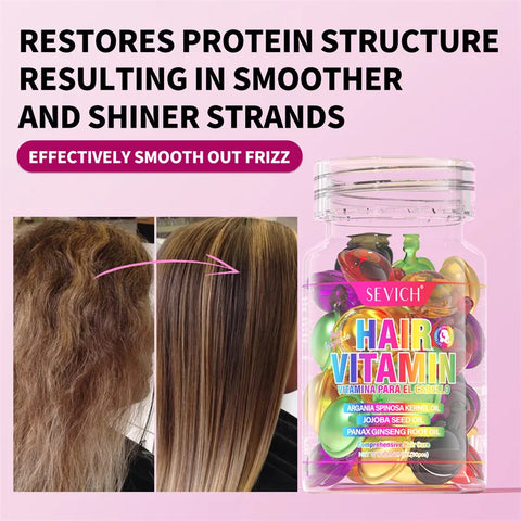 Hair Vitamin Capsule Keratin Anti Hair Loss Hair Vitamin Capsule Oil Hair Essential Complex Oil Silky Hair Mask Repair Damaged