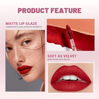 1pcs Waterproof Matte Velvet Lip Tint: Long-Lasting Nude Lip Glaze for a Sexy and Smooth Finish, Valentine's Day Gift