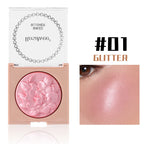 Multi-Color Glossy Blush Highlighter, Baking Process, Moisturizing and Glossy Makeup Effect, Light and Easy to Color with Texture, Facial Brightening, with Pearlescent Brightening Effect, Rose Blush Palette