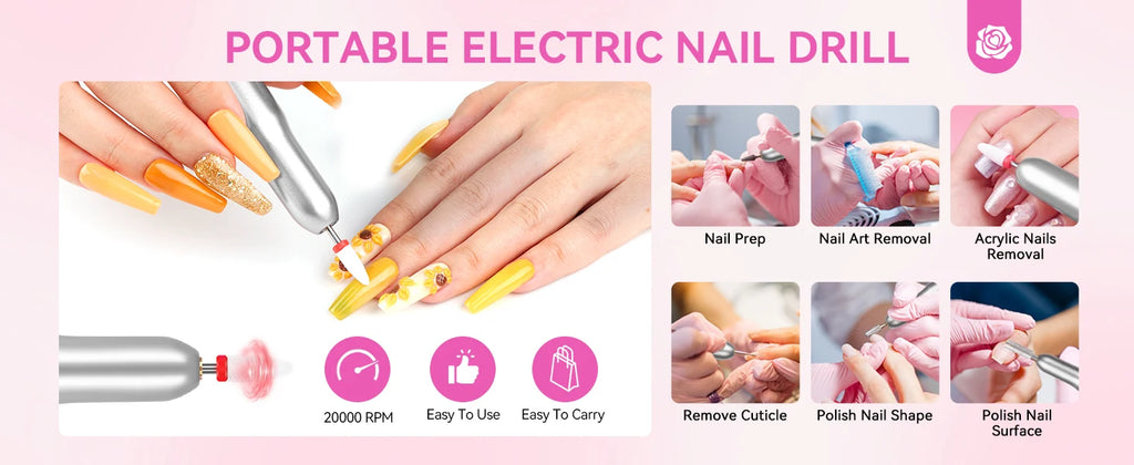 SAVILAND Full Acrylic Nail Kit With UV Nail Lamp Electric Nail Drill Machine Powder Gel Nail Polish Tools For Manicure Nail Art