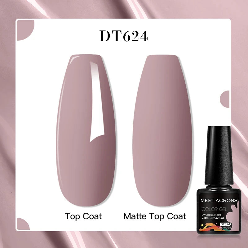 MEET ACROSS 8 Colors Mirror Gel Nail Polish Long-lasting Quick-drying Metallic Gold Silver Red Semi Permanent Varnish Nail Art