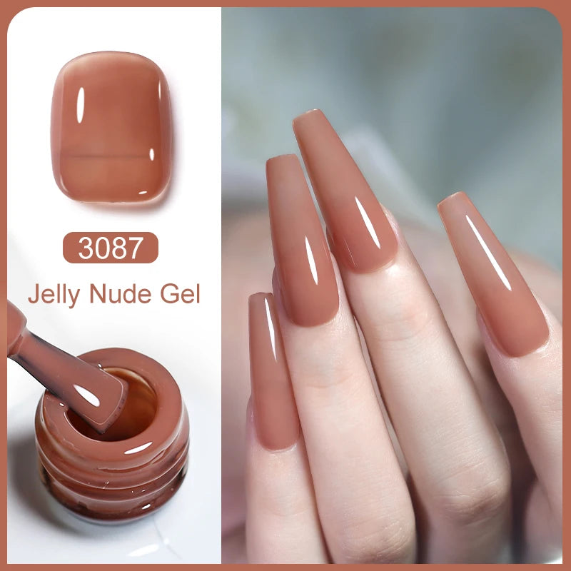 Arte Clavo Transparent Nude Pink Color Jelly Gel Nail Polish Semi Permanent 15ml Top Coat Soak Off UVLED Varnish Nail Art Design