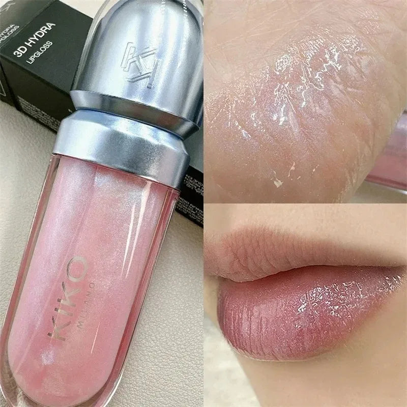 Kiko 3D Liquid Lip Glaze Transparent Lip Mirror Lipstick Nourishing Glossy Full Lips Not Fading Milk Tea Bean Paste Makeup