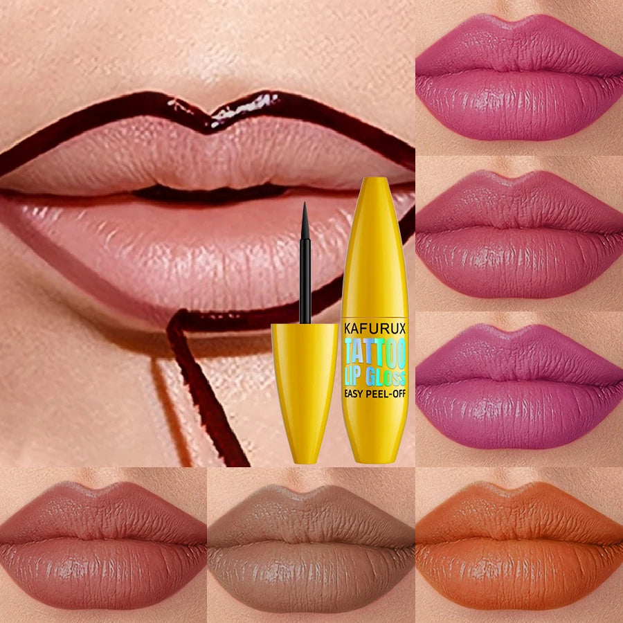 7 Colors Waterproof Peel off Lip Stain Reveal Long Lasting Pink Red Rose Matte Lip Liner Gloss High Pigment Lip Tint Makeup Gift