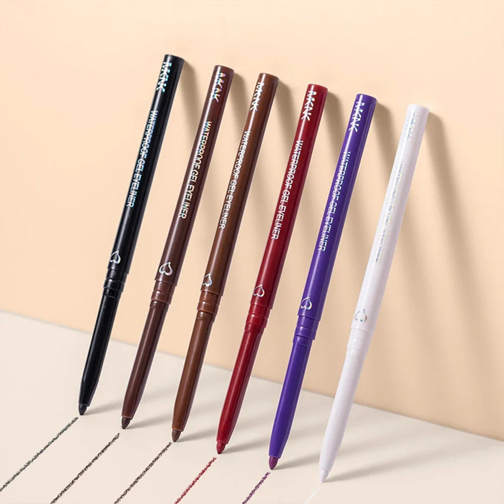 Waterproof Eyeliner Pen White Black Brown Long Lasting Quick-drying Pencil Not Blooming Liquid Eyeliner Gel Eyes Makeup Cosmetic