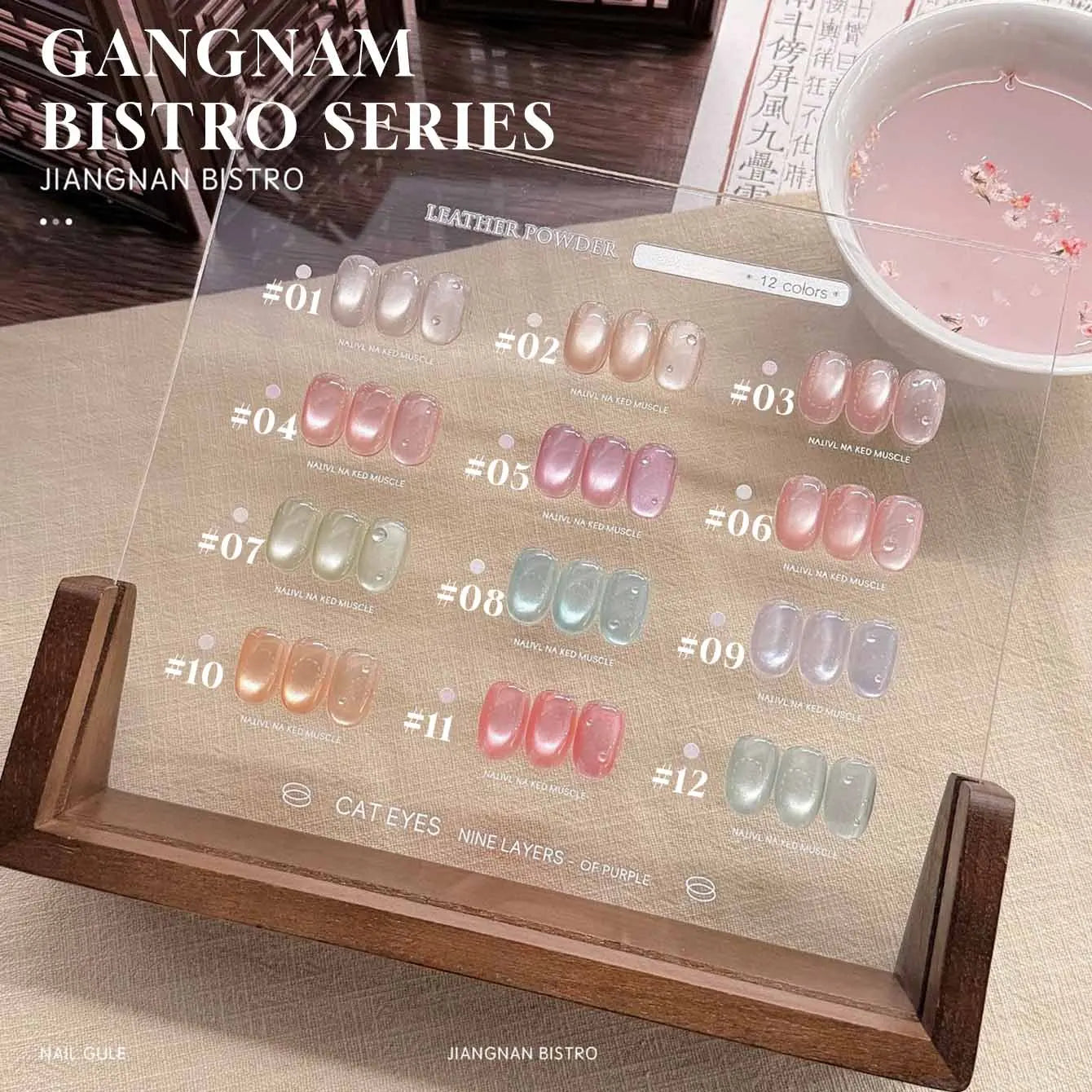 MIANEL 12ML 1-12pcs Jiannan Bistro Cat Eye Gel Nail Polish Blue Nails White Nails Pink Nails Nail Art Use Nail Supplies