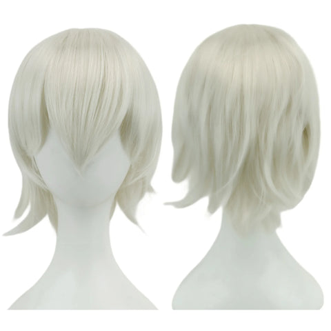 Synthetic Unisex 12 Inches Short Cosplay Hair Party BOB Wigs with Bangs Pink Blonde Orange Halloween Costume Lolita Wig