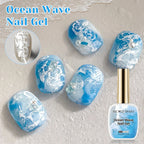 NICOLE DAIRY 15ml Bubble Ocean Wave Glue White Gel Nail Polish Summer Nail Poke Varnish UV LED Soak Off Gel For Nail Art Manicur