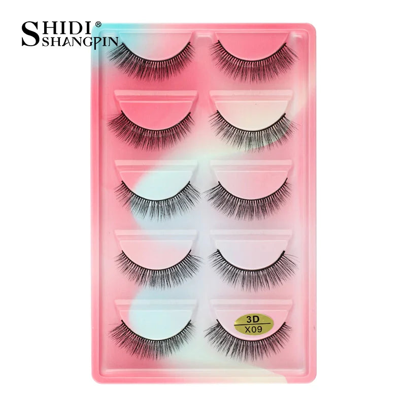 3/5 Pairs Hot Sale Natural Long 3D Mink Lashes Soft Short Faux Cils Handmade Fake Lashes Makeup Tool Eyelash Extension Maquiagem