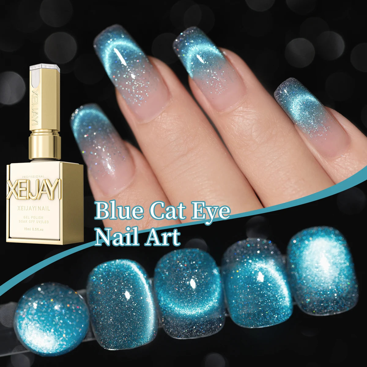 1/2PCS blueberry cat Eye gel nail polish, UV LED curing, long-acting fast drying nail art gel