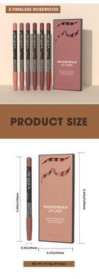 Rozza Waterproof Lip Liner Pencil Set, Weightless Precise Liner with Super Soft Blendable Texture Matte Soft