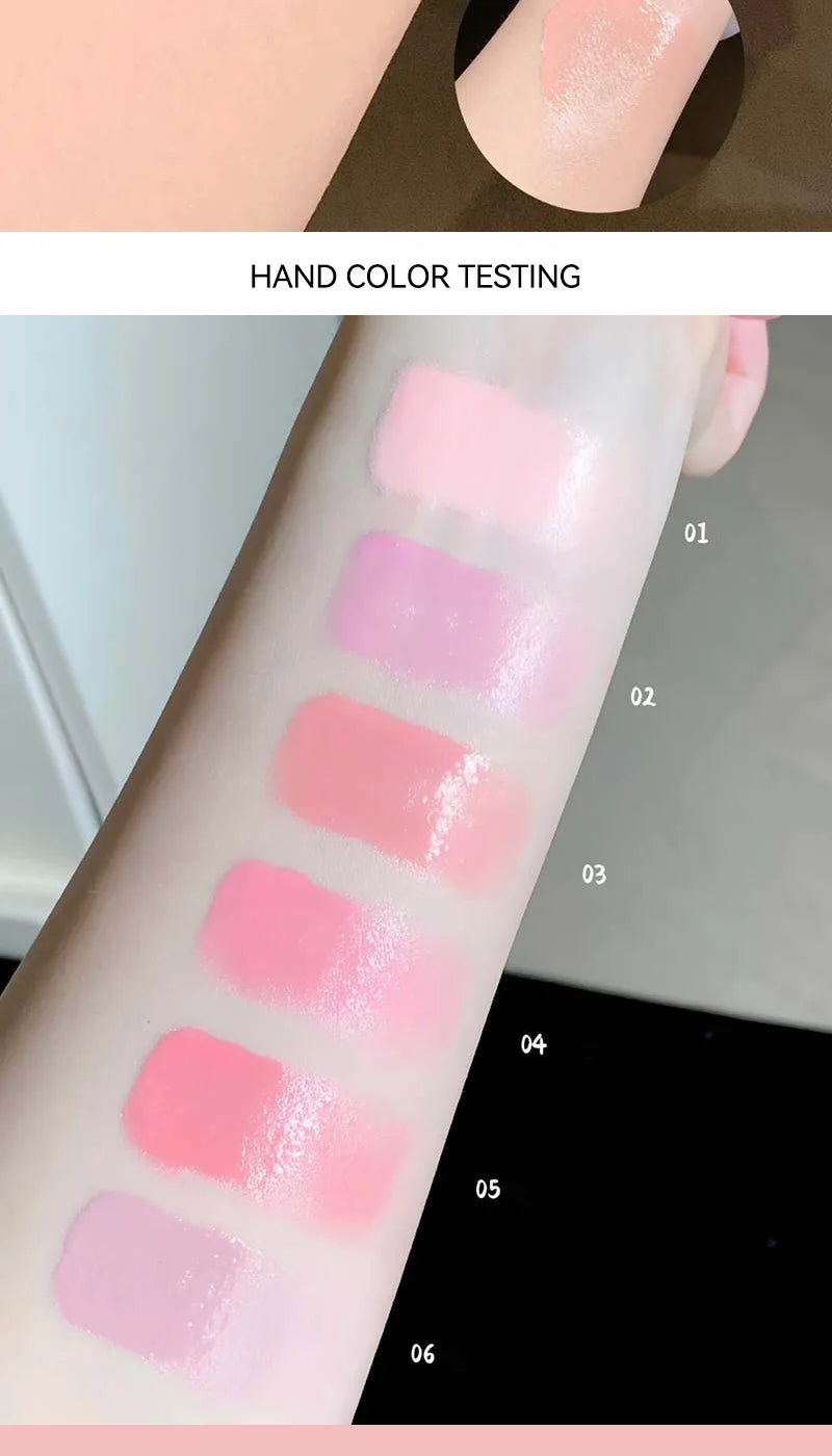 Clear and water-like blush liquid, a Korean-style sweet girl's energetic blush for daily whitening, naturally breathable