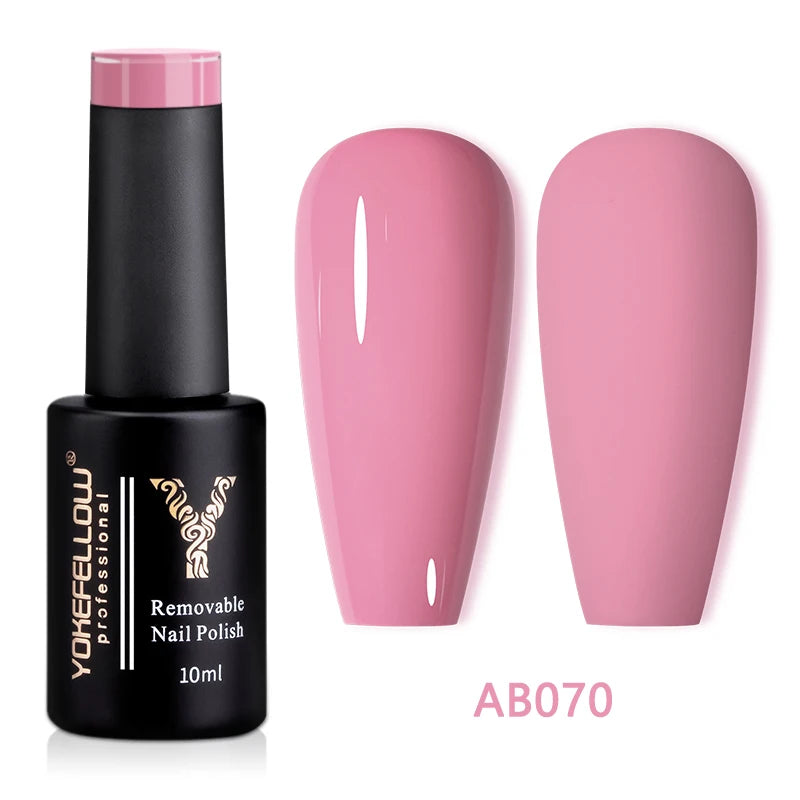 YOKEFELLOW 10ml Jelly Nude Gel Nail Polish High Quality Translucent Pink Nail Gel Varnish Soak Off UV Gel Polish Long Lasting