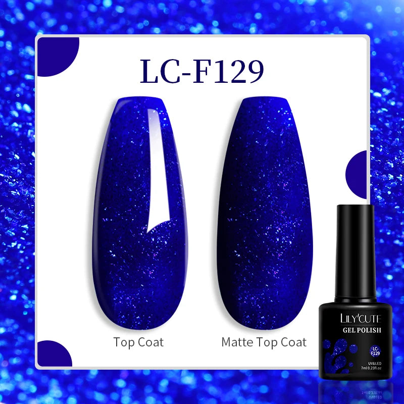 LILYCUTE 7ML Pink Glitter Nail Gel Polish Nude Natural Long Lasting Manicure Soak Off UV LED Nail Art Base Top Coat Gel Varnish