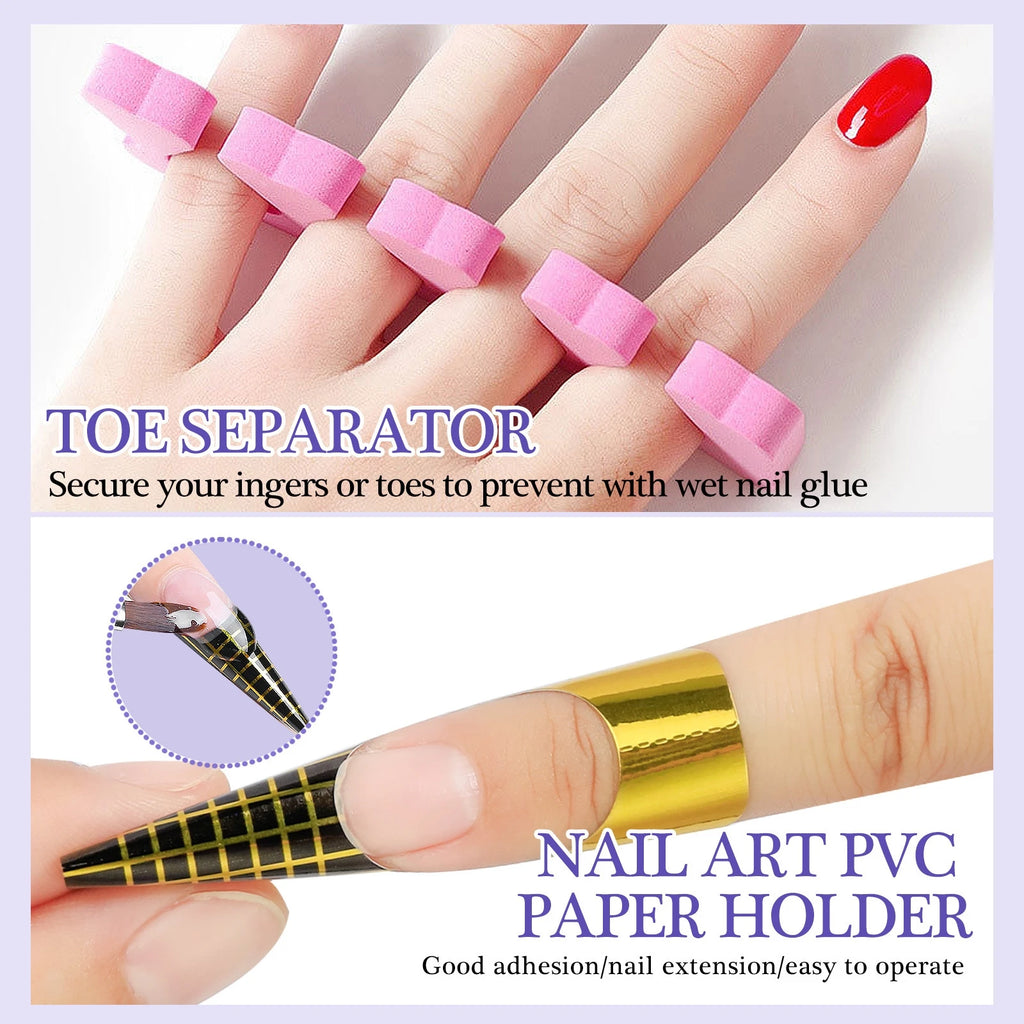 Complete Nail Art Kit with LED Nail Lamp & Manicure Set for Beginners Multi-Color Glitter, French Tips,Nail Drill Tools Included