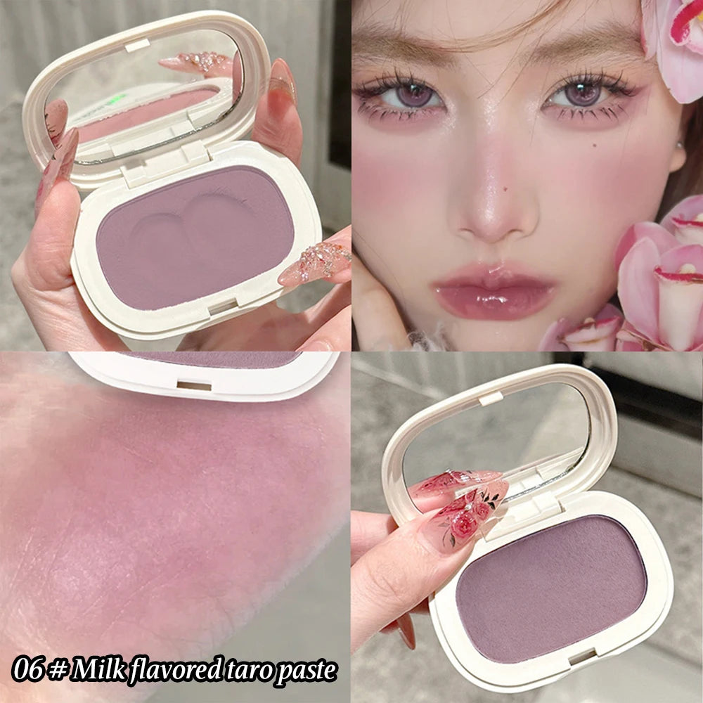 Single Color Blush Silky Texture High Color Rendering No Powder Feeling Low Saturation Long-lasting Natural Matte Blush Cream
