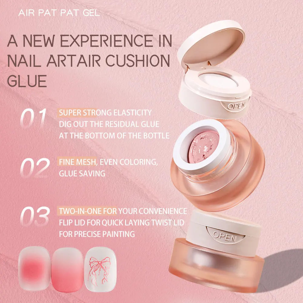 Kaniu 1pc Nail Polish Glue Pink Color Nail Art Air Cushion Patting Glue High Saturation Gypsum Painting Glue For DIY Home Salon