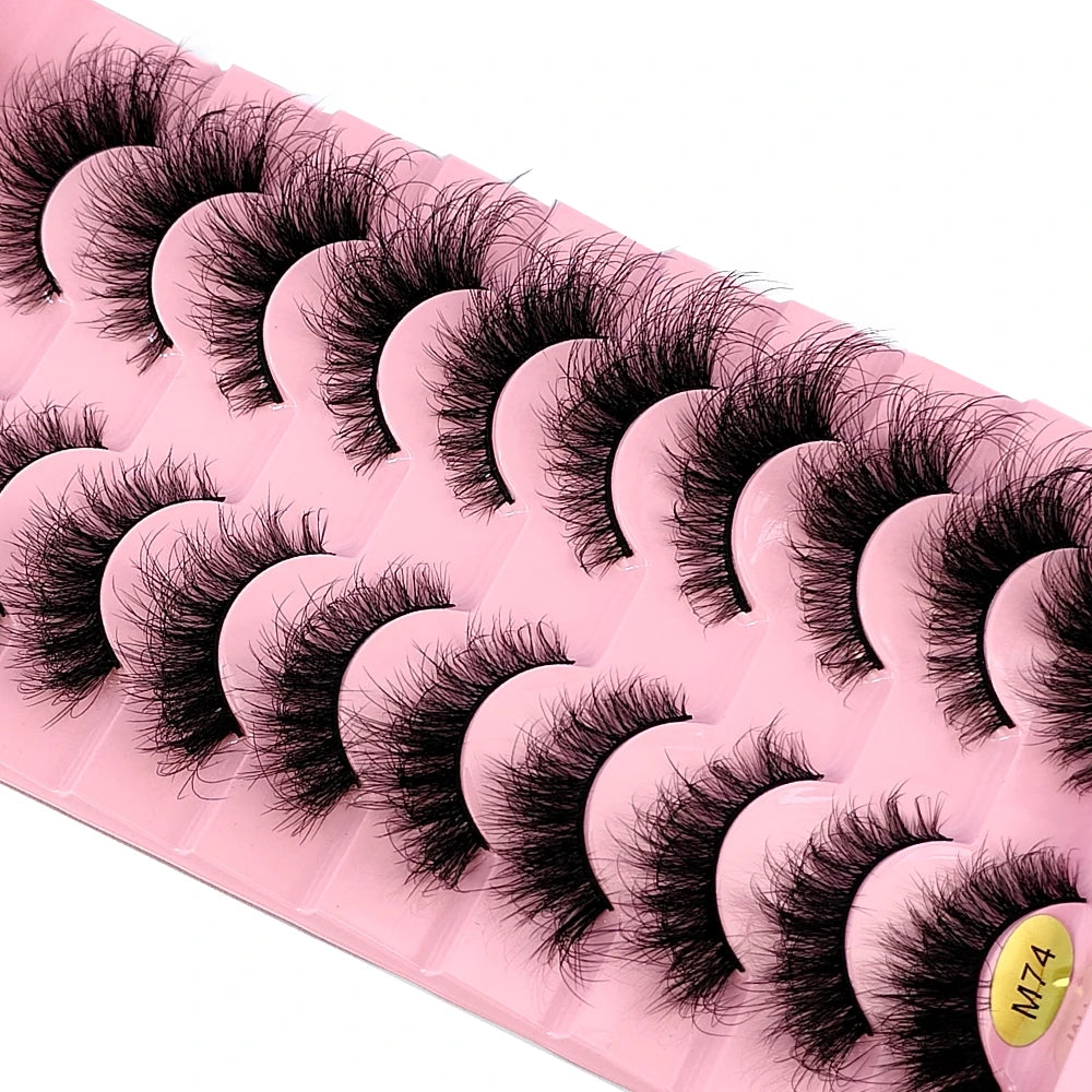 10 pairs of Russian striped eyelashes fluffy artificial mink eyelashes 3D fake eyelashes Russian curly eyelashes fake eyelashes