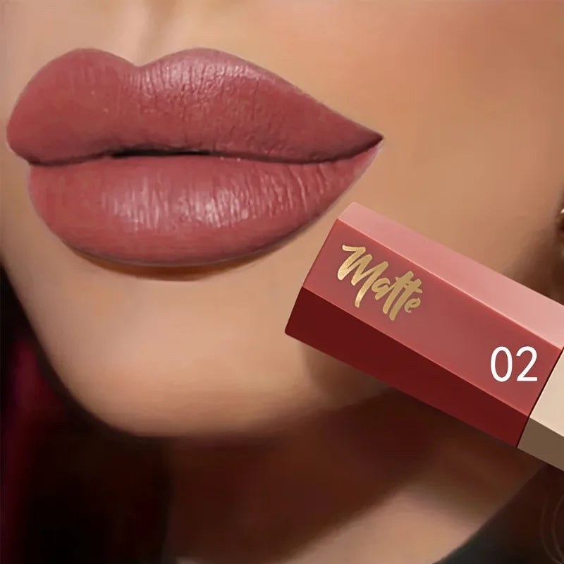 1pcs Waterproof Matte Velvet Lip Tint: Long-Lasting Nude Lip Glaze for a Sexy and Smooth Finish, Valentine's Day Gift