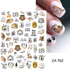 Press on Nails Tiger Symbol Nails Decals Design Fierce Wild Animal Leopard Decoration Manicure Stickers Nails Accessories Tools