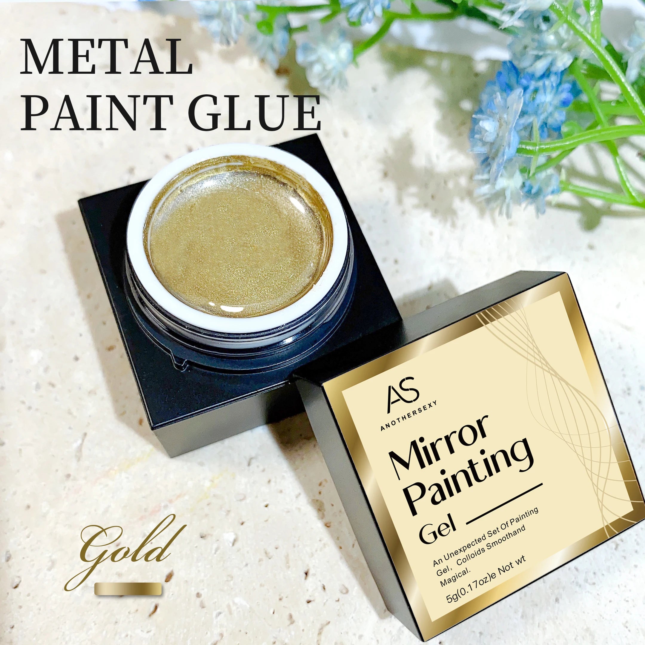 AS 5ml Silver Metallic Painting Liner Gel Polish Super Bright Mirror Gel Nail Polish Semi Permanent Lines French Nail
