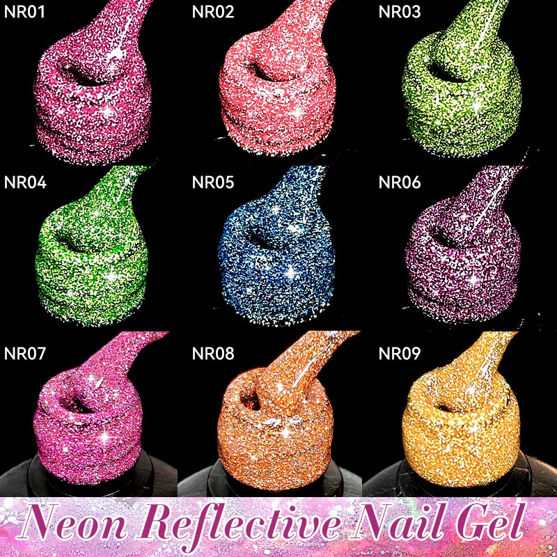 LILYCUTE 7ML Reflective Glitter Gel Nail Polish Bright Sparkling Silver Color Semi-permanent Soak Off Nail Art UV Gel Varnishes