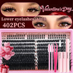 170/400/402/800PCS Eyelash Cluster Kit Multiple Combination From Natural to Dense Mixed Density Daily Makeup Party & Dramatic