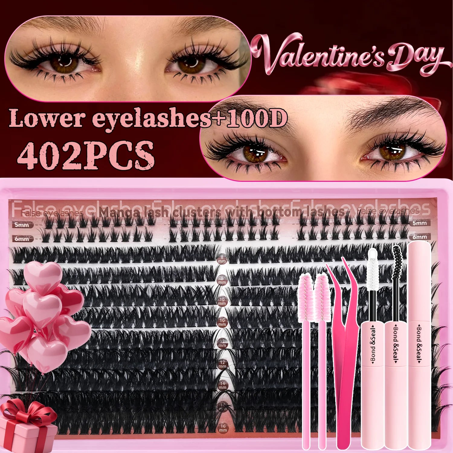 170/400/402/800PCS Eyelash Cluster Kit Multiple Combination From Natural to Dense Mixed Density Daily Makeup Party & Dramatic