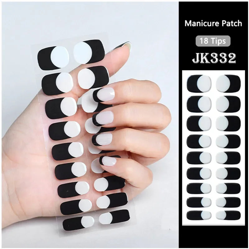 Leopard Semi-Cured Gel Nail Strips Simple Transparent Color Adhesive Long Lasting Gel Nail Stickers Harden In UV Lamp Need