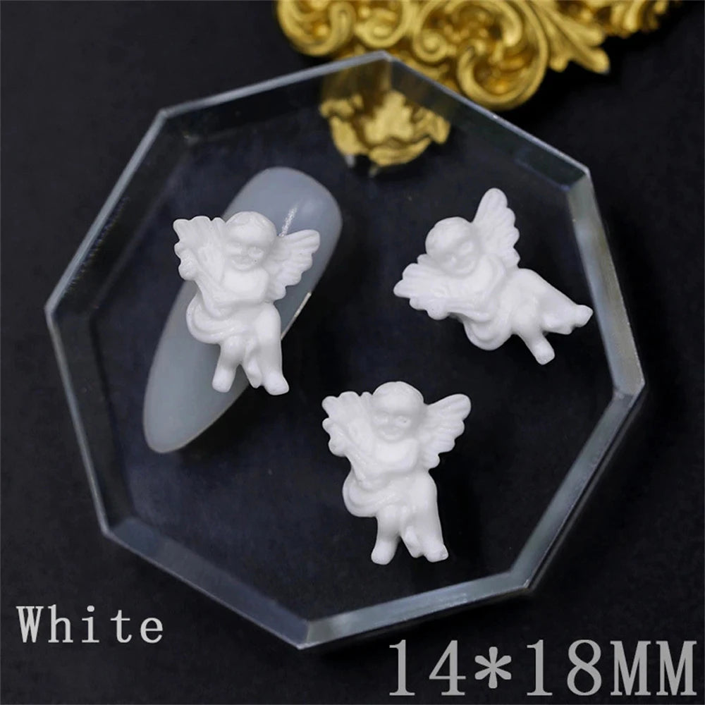 10Pcs Pink Gold Bear Nail Charms Japanese Cartoon Jewelry Nails Art Decoration 3D Rabbit Bear Manicure Accessories For Girl Lady