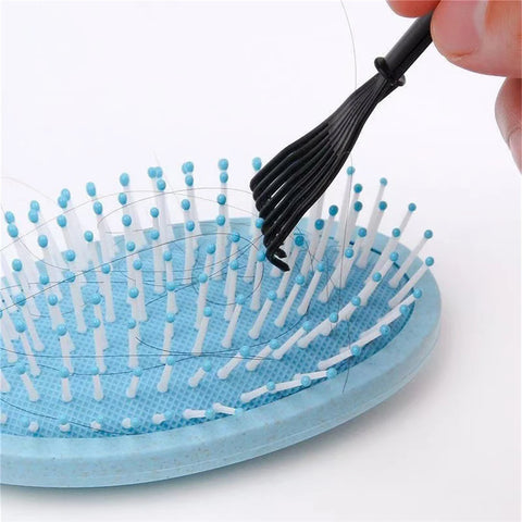 2pcs Hair Brush Cleaning Tools With Black Bristles - Portable Comb Cleaner And Hair Removal Claws
