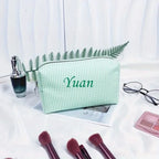 Personalized Striped Toiletry Bag - Custom Embroidered, Portable Polyester Cosmetic Storage, Ideal for Travel, School Dorm & Hom