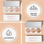 DUNUF 3-color pearlescent brightening high disc, waterproof, sweat-proof and powder-free, fine and smooth without powder flying