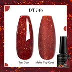 MEET ACROSS 7ml Red Blue Green Metallic Gel Nail Polish Super Bright Mirror Effect Semi Permanent LED UV Gel Nail Art Varnish