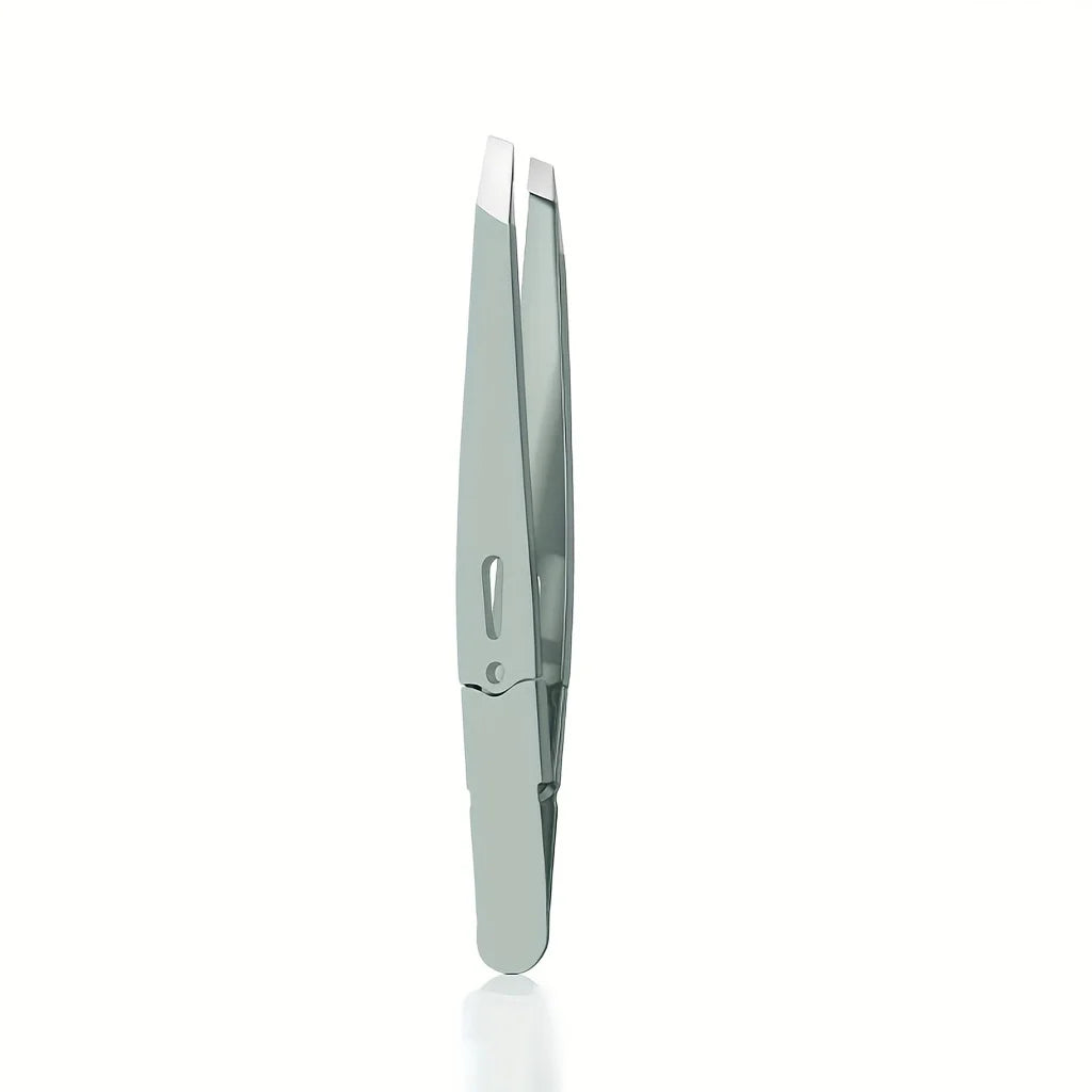 Stainless Steel Eyebrow Tweezers Slant Tip Precision Tip for Eyebrow Hair Removal Facial Hair Blackheads & Splinters Removal