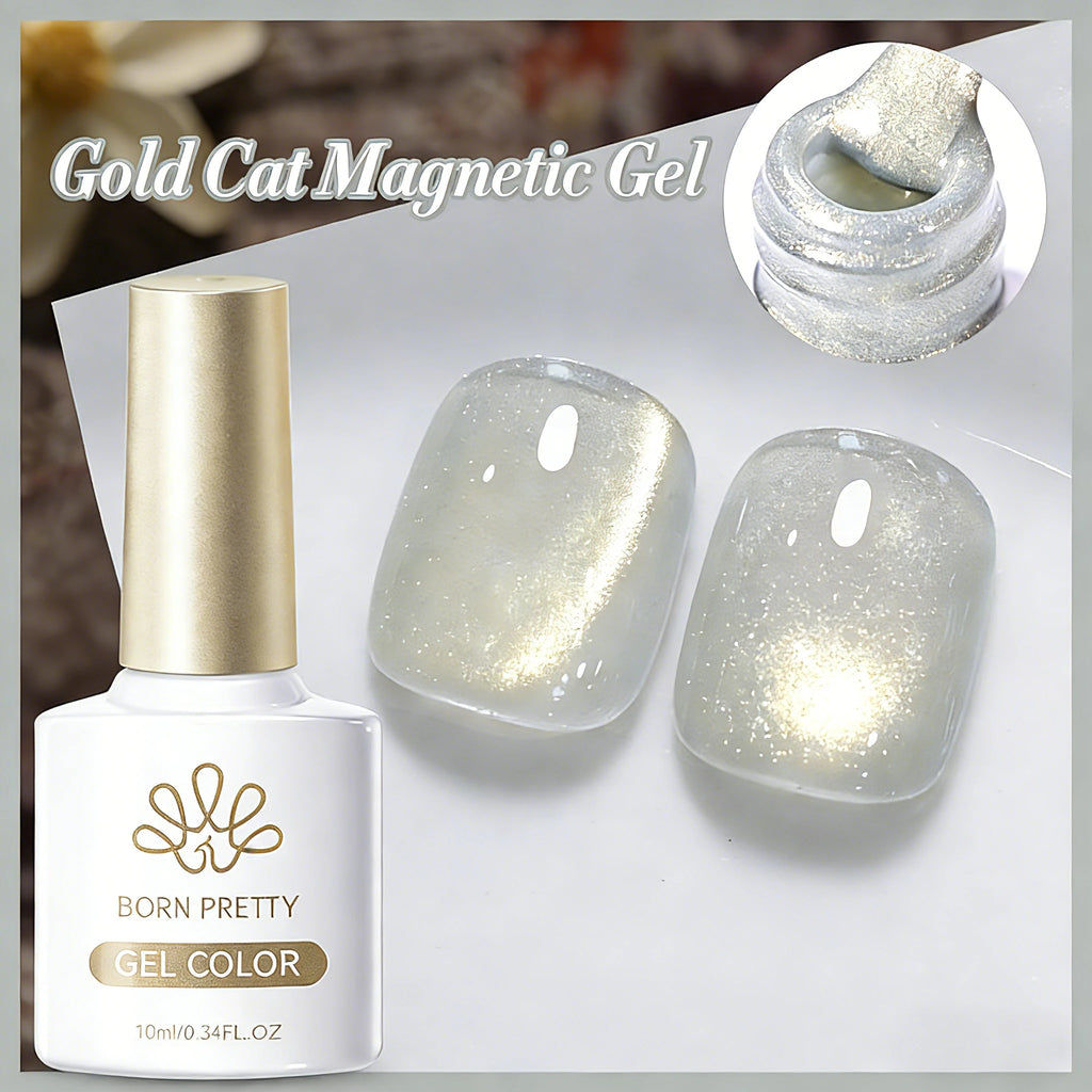 BORN PRETTY 10ml Silver Water Light Cat Magnetic Gel Nail Polish Nail Supplies Vernis Semi Permanent Gel for Fall Winter Nails