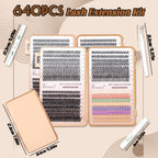 SEEUI Lash Clusters Kit Natural Look Large Capacity Lash Extension Kit with Lash Bond And Seal Eyelash Tweezers